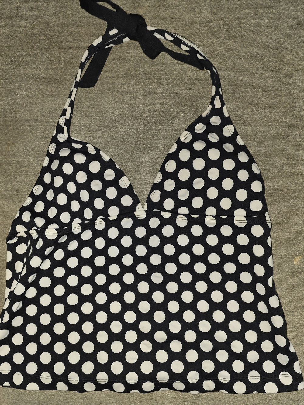 Jag Black and White Polka Dot  Tankini Swim Top Medium/Large